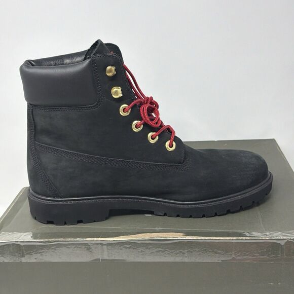 Timberland Heritage 6” Waterproof Boots Women’s 10 Black Nubuck Red STORE MODEL - Picture 6 of 16